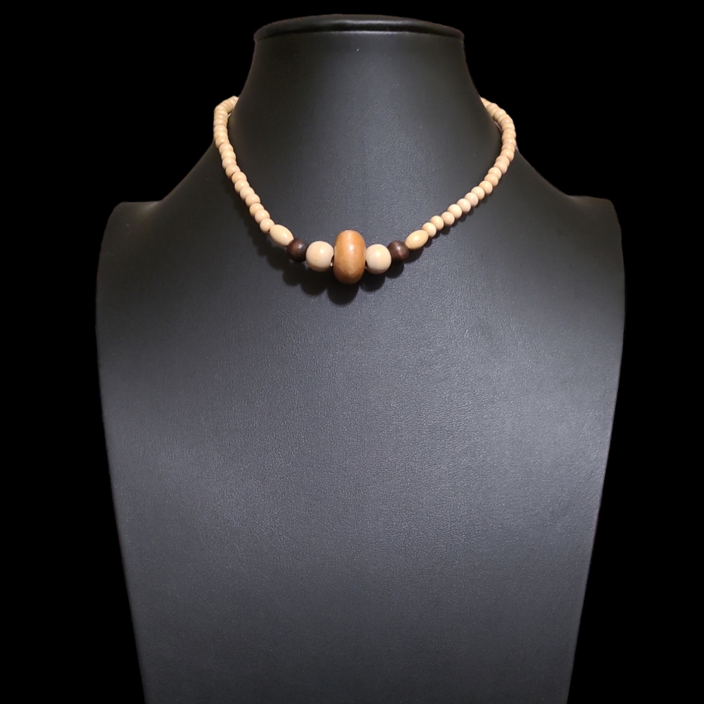 Childs Size 12" Boho Wooden Bead Necklace Lot 8